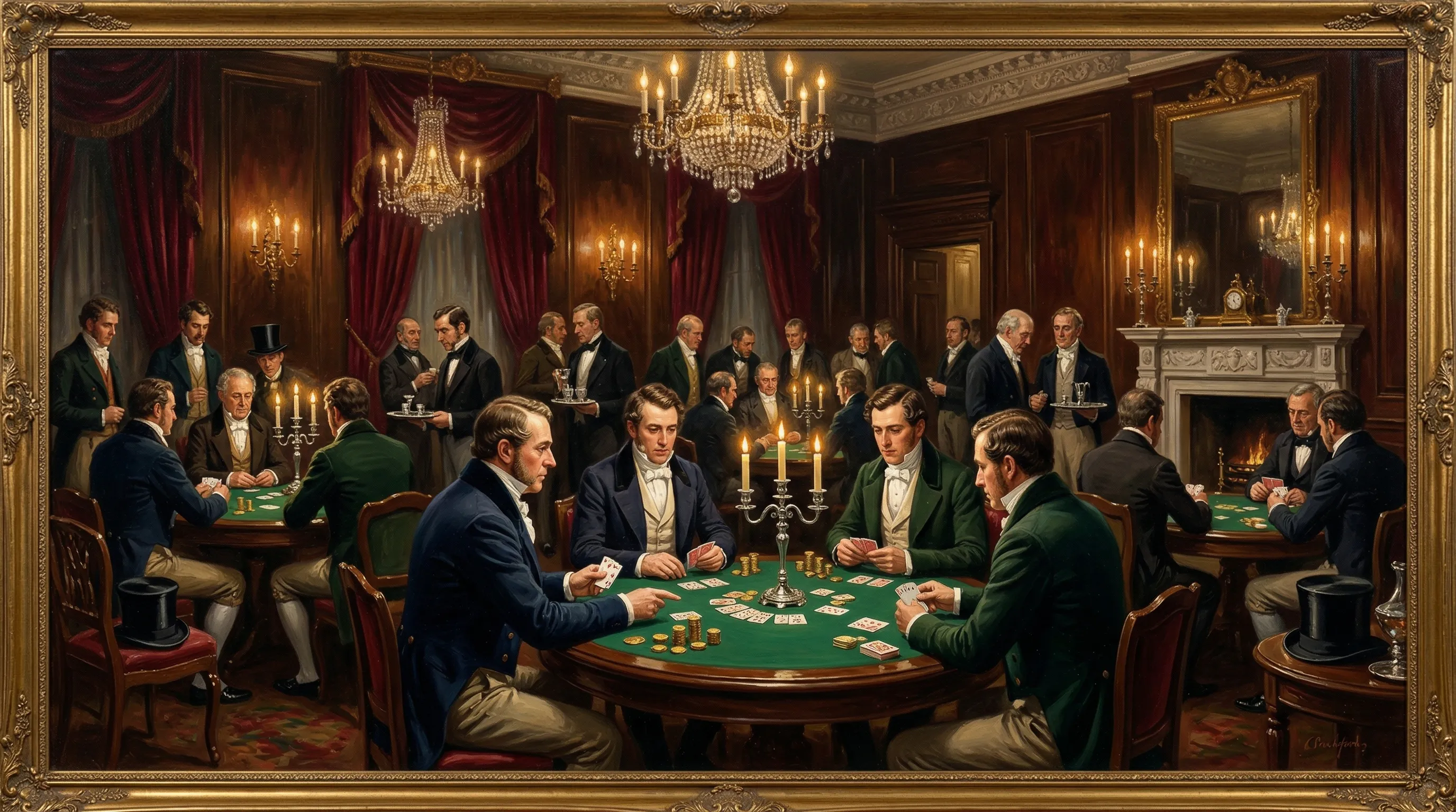 Crockford's gentlemen's club in the 1820s, Regency era card game